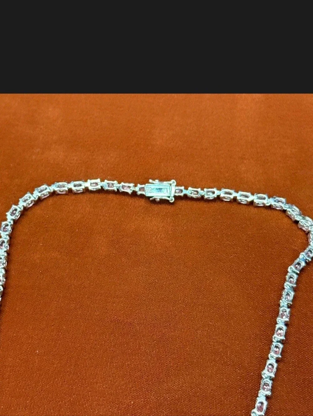 Sterling Silver 25.00 CTW Pink Sapphire Tennis Necklace 20
